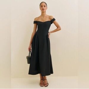 Reformation Bridgton Linen Dress - Black Sz 2 NWT